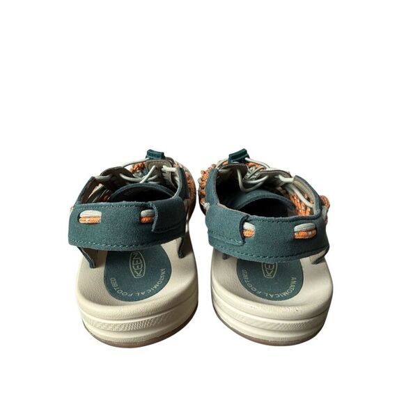 NEW KEEN Uneek Woven Sneakers In Sea Moss/Tangerine Colorway Size 9.5 - Picture 9 of 12